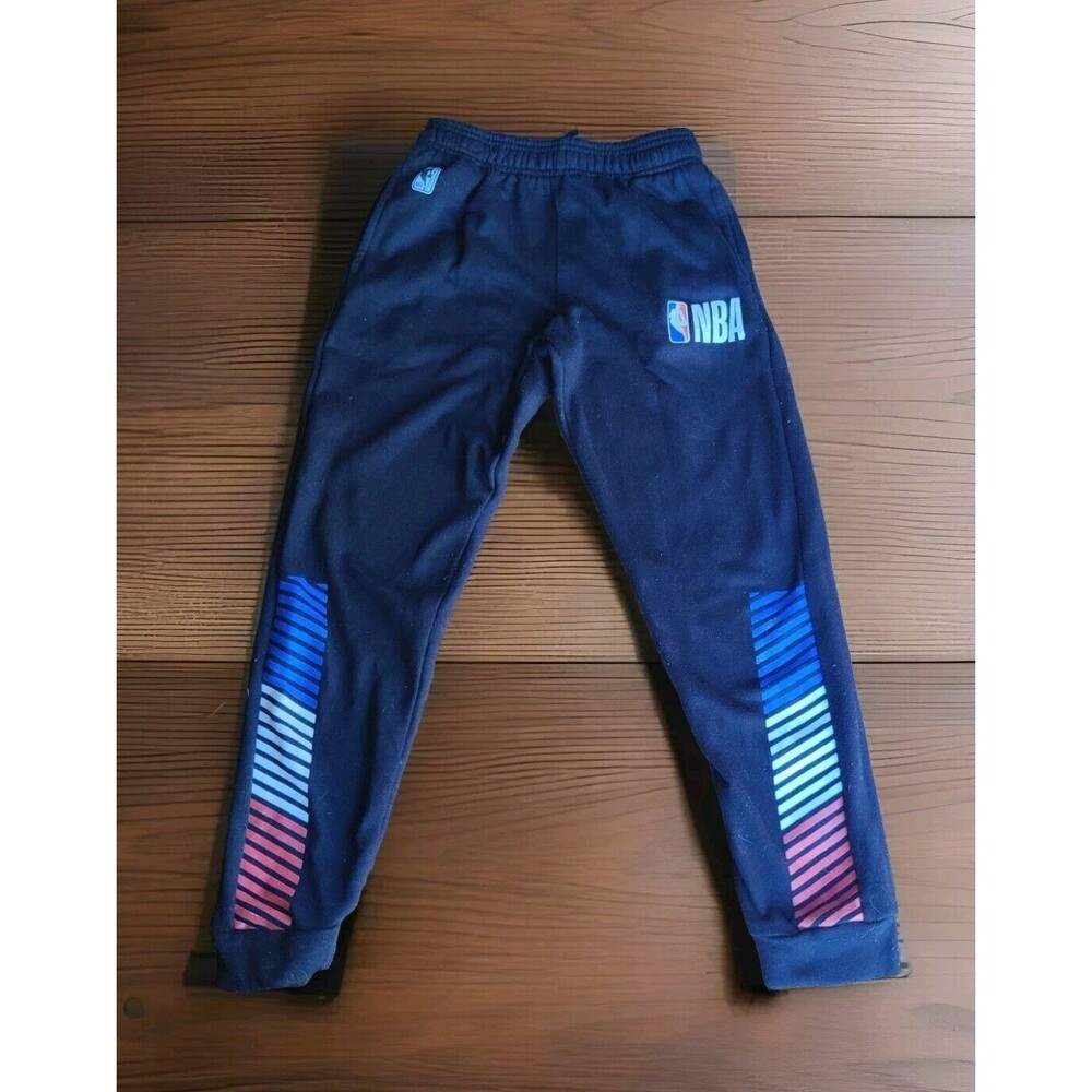 Official Boys NBA Logo Sweatpants Joggers Black Elastic Bnd Large 14-16 ZQY9127S